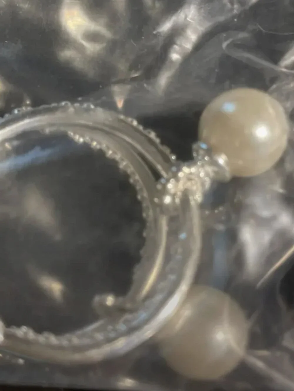 Avon Silver-Tone Change It Up Hoops with White Faux Pearls - Picture 4 of 4